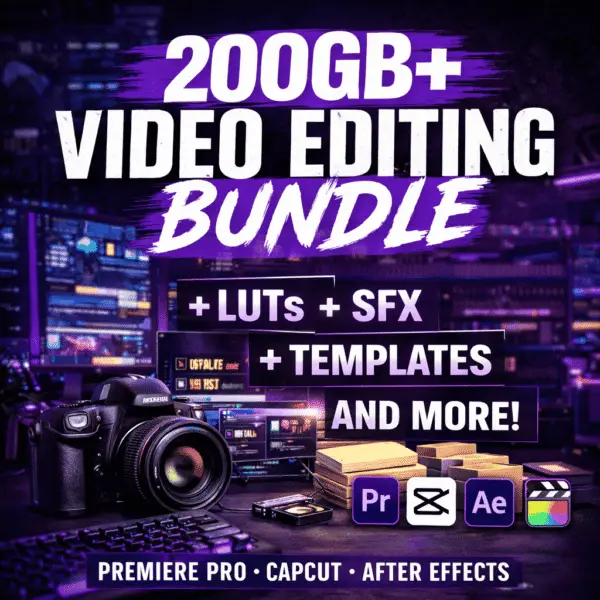 200GB+ Video Editing Mega Bundle – LUTs, SFX, Templates & More (CapCut, Premiere Pro, After Effects)